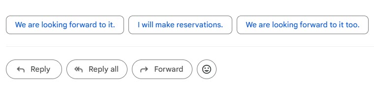 Smart Reply suggestions