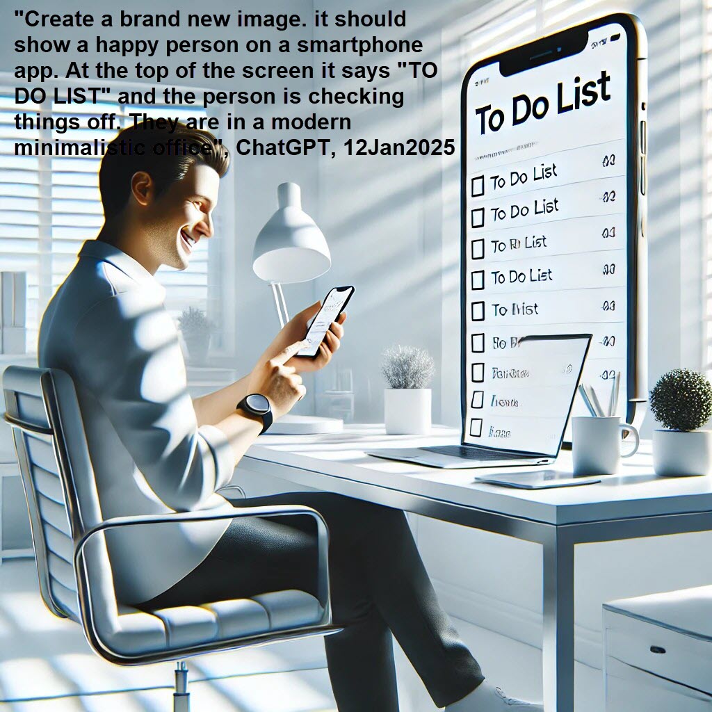Image of a person checking off a to-do list on his smartphone