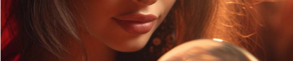 A Romani woman looking into a crystal ball